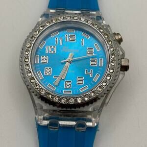 Silver & blue mens watch